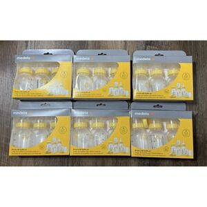 Medela Breast Milk Bottle Set 0-4 Months Slow Flow Nipple 5 oz Bundle Of 6 New